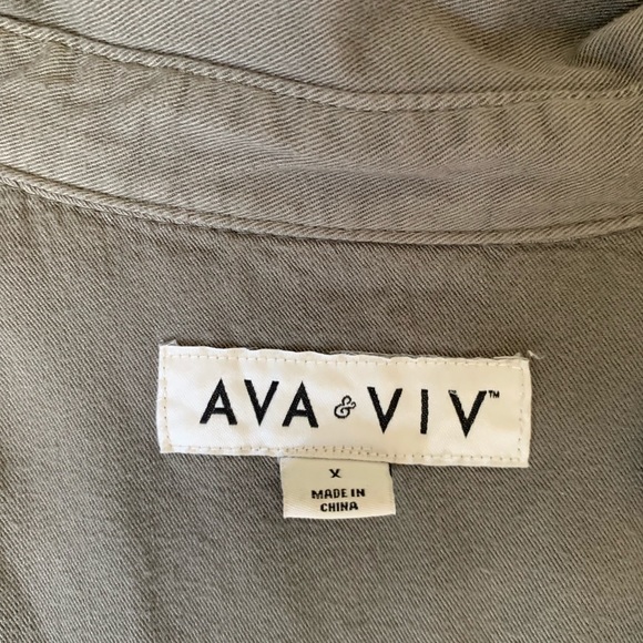 Oversized Olive Green Button Down Shirt - Picture 3 of 4